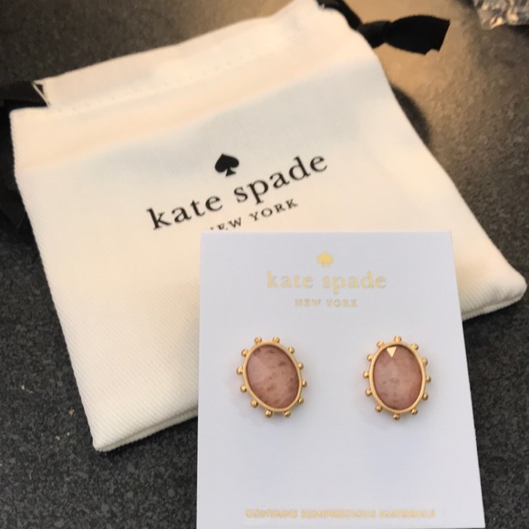 kate spade Jewelry - NEW Kate Spade bead oval pink stud earrings